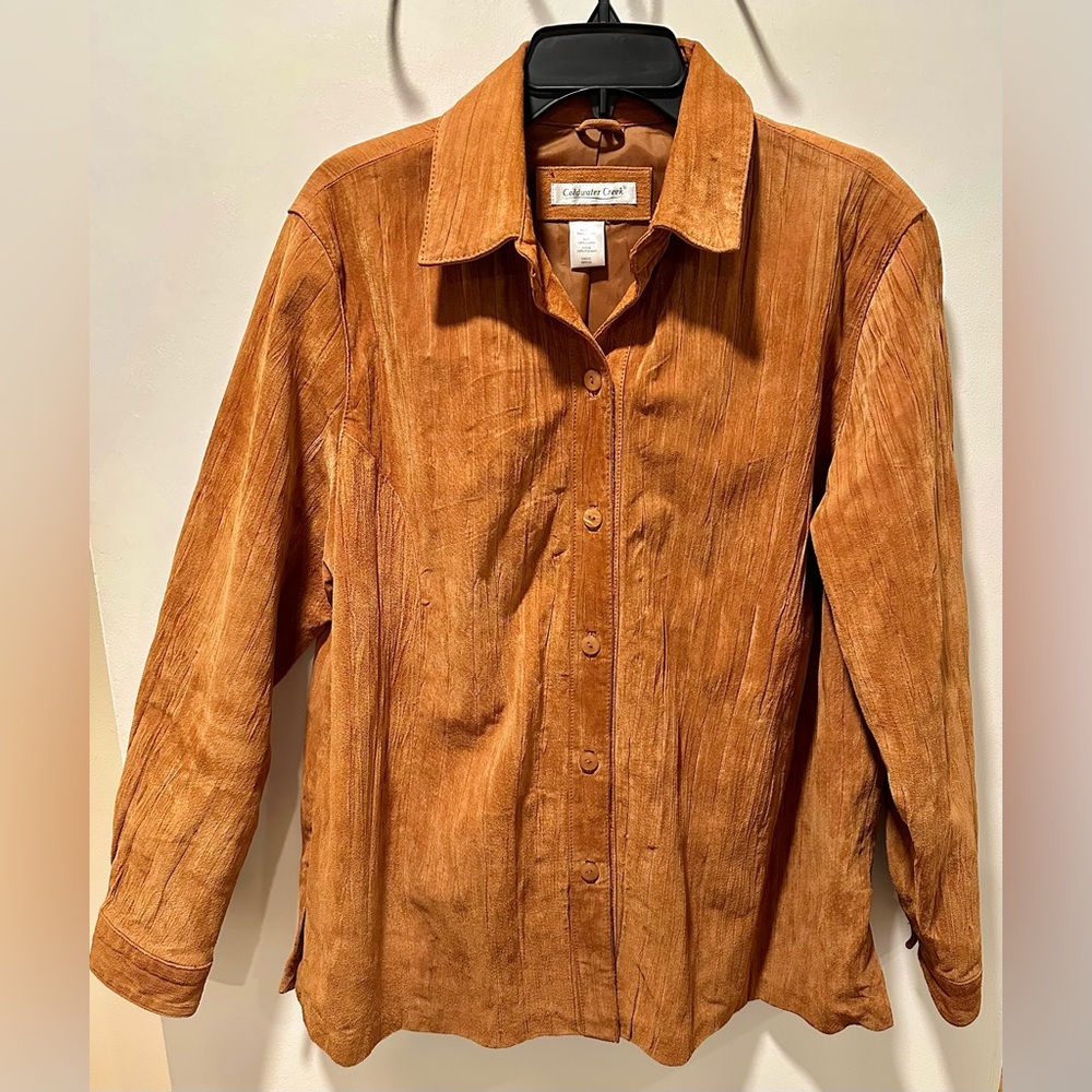 Coldwater Creek Leather Shirt Jacket XL